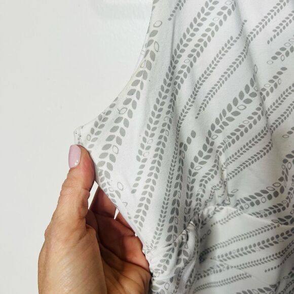 Eddie Bauer White Cream Gray PAtterned Tank Tee Shirt Dress sz S - Picture 7 of 10